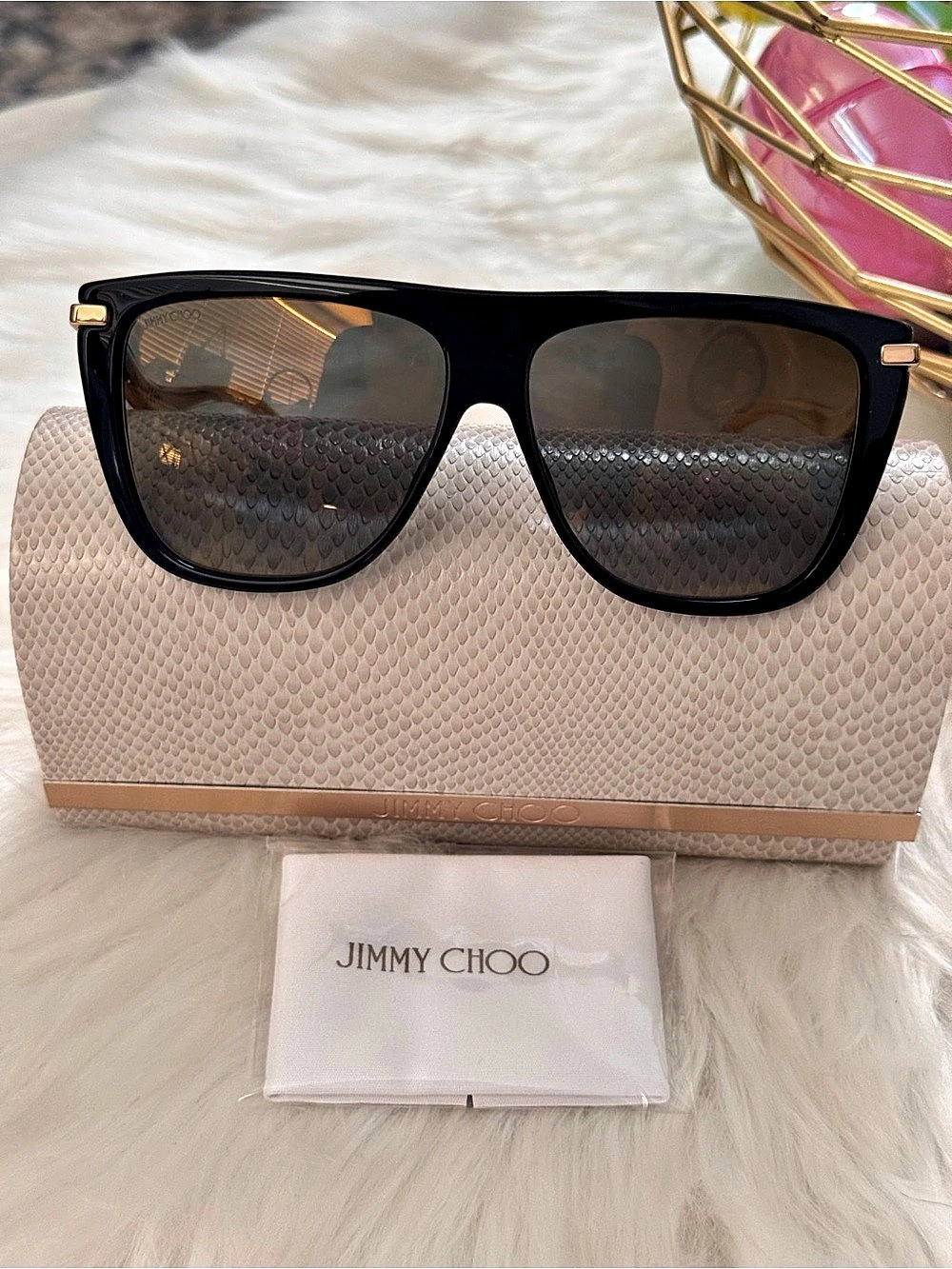 Jimmy Choo Suvi/S Sunglasses Black & Gold Sunglasses